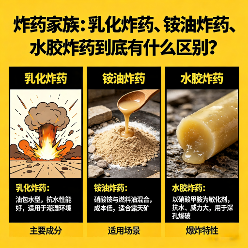 唐山炸药家族：乳化炸药、铵油炸药、水胶炸药到底有什么区别？